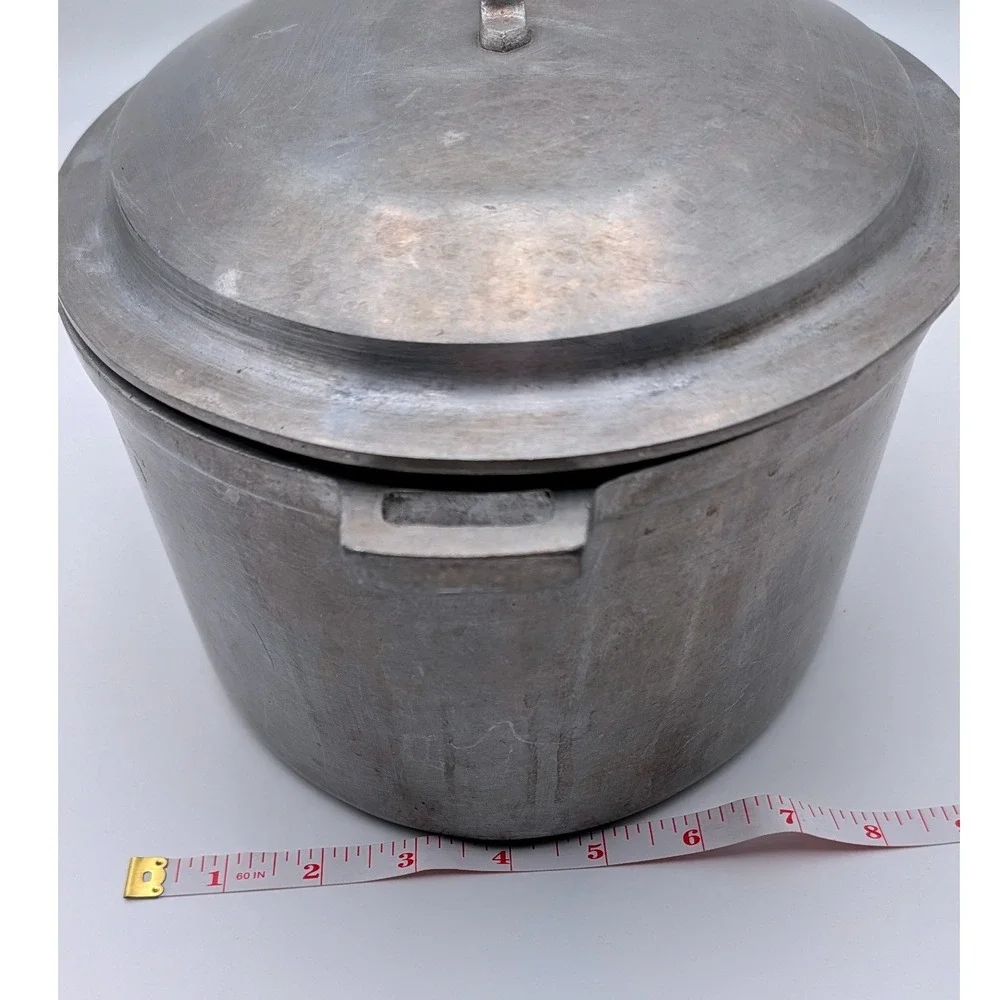 Vintage Miracle Maid G2 Cast Aluminum Oval Roaster Dutch Oven Basting Lid Silver